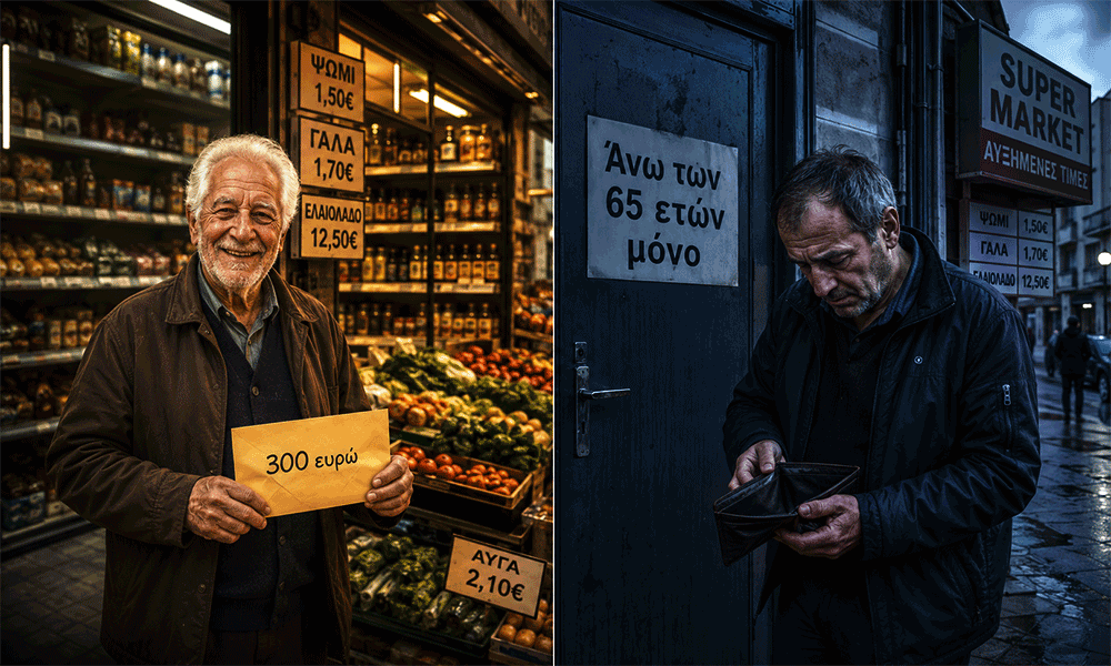 Epídoma 300 evró Syntaxioúchoi ektós tou epidómatos lógo oríou ilikías