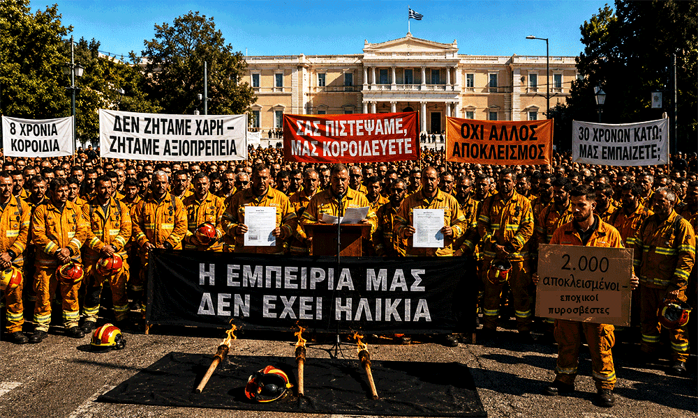 Epochikoí Pyrosvéstes Den zitáme chári allá axioprépeia Synkéntrosi sto Maxímou stis 31 Avgoústou